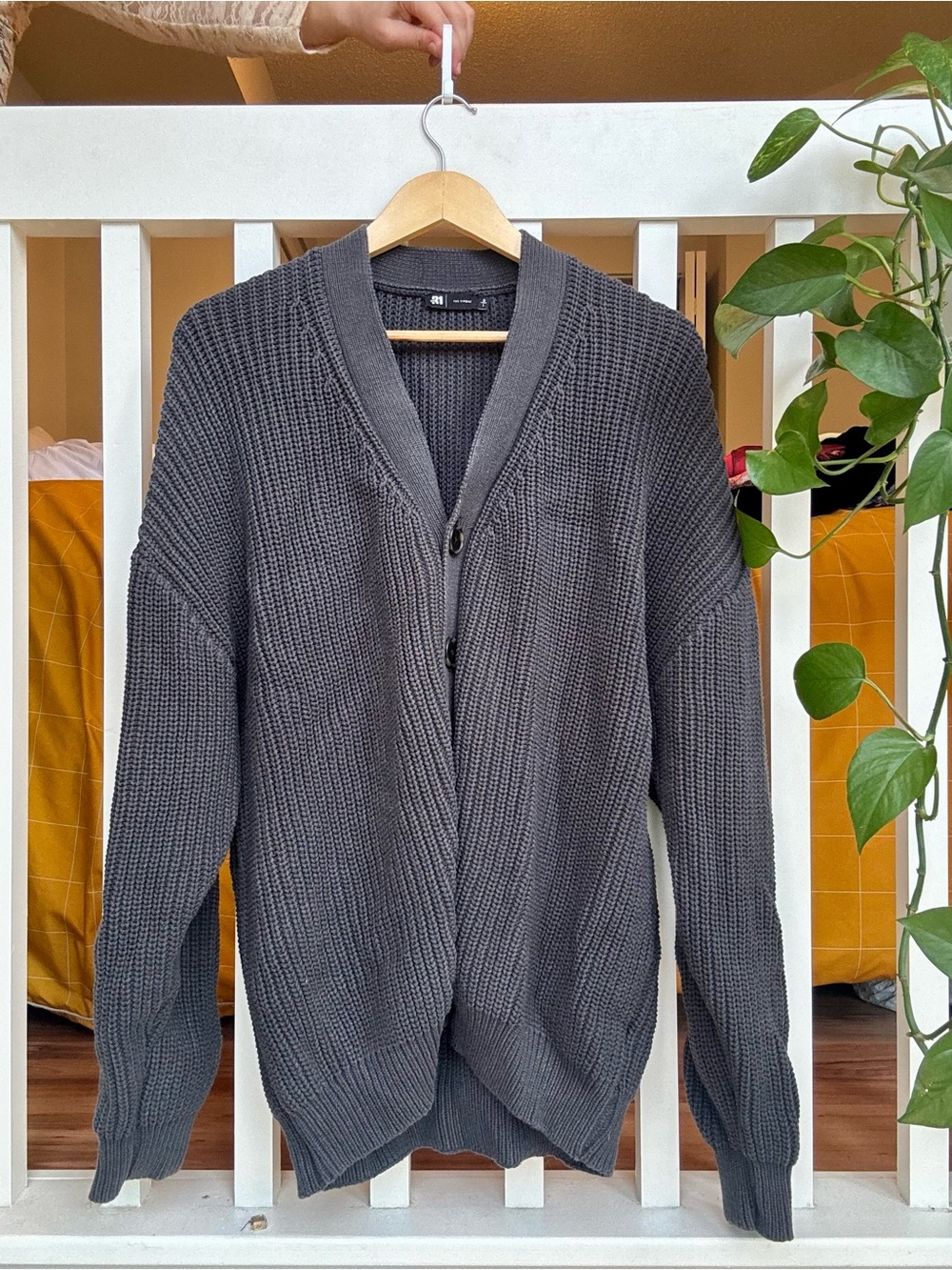 Simons Charcoal Gray Knit Cardigan - Button Front